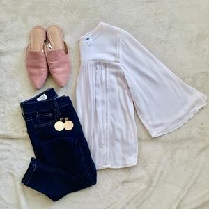 Old Navy White Bell Sleeved Blouse